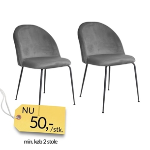 Geneve stol - Grå (OBS: 2 stk. tilbage - SKAL AFHENTES I HORSENS)